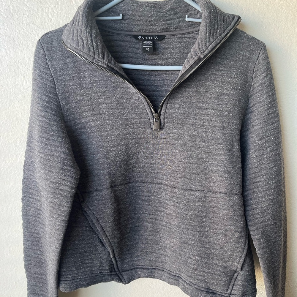 Athleta Women’s Charcoal Half-Zip Pullover Sweater